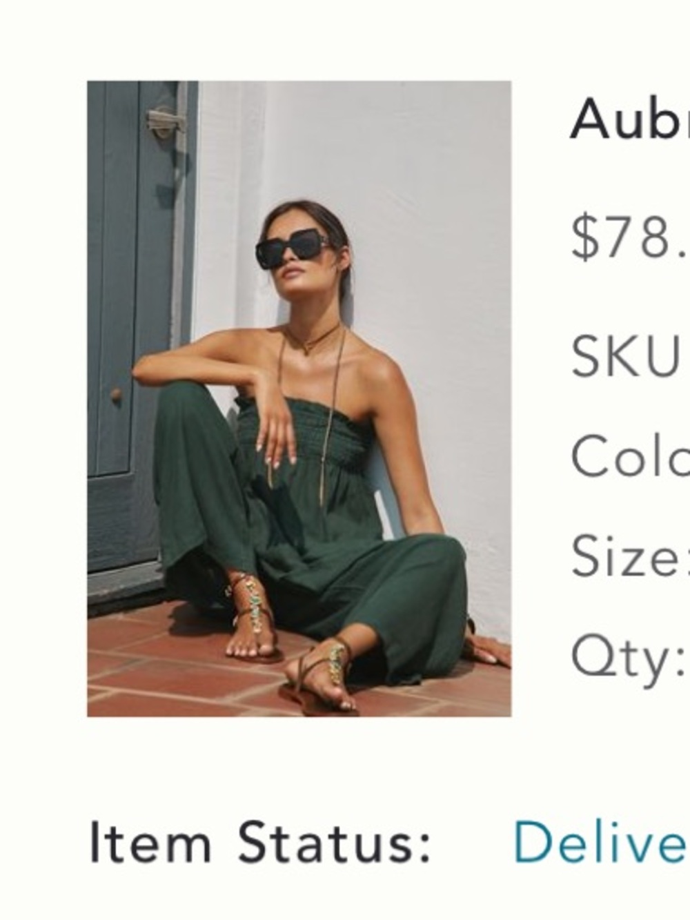 Anthropologie Forest Green Strapless  2 piece set